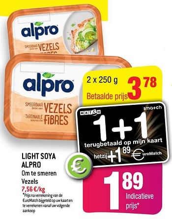 Promoties Light soya alpro - Alpro - Geldig van 08/06/2022 tot 14/06/2022 bij Smatch