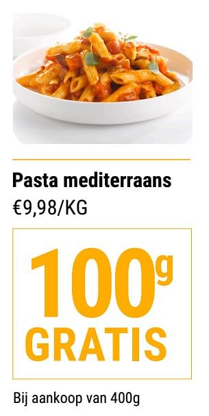 Promoties Pasta mediterraans - Huismerk - Budgetslager - Geldig van 08/06/2022 tot 14/06/2022 bij Budgetslager