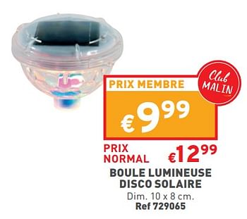 Promoties Boule lumineuse disco solaire - Huismerk - Trafic  - Geldig van 15/06/2022 tot 20/06/2022 bij Trafic