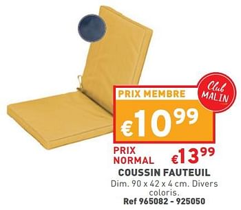 Promoties Coussin fauteuil - Huismerk - Trafic  - Geldig van 15/06/2022 tot 20/06/2022 bij Trafic