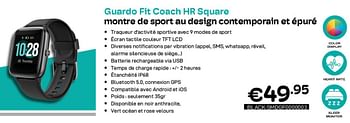 Promotions Guardo fit coach hr square sporthorloge met eigentijds strak ontwerp black - Guardo - Valide de 01/06/2022 à 30/06/2022 chez Compudeals