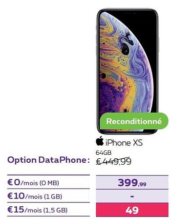 Promotions Apple iphone xs 64gb - Apple - Valide de 01/06/2022 à 30/06/2022 chez Proximus