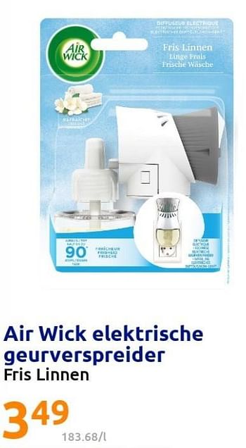 Promoties Air wick elektrische geurverspreider - Airwick - Geldig van 08/06/2022 tot 14/06/2022 bij Action
