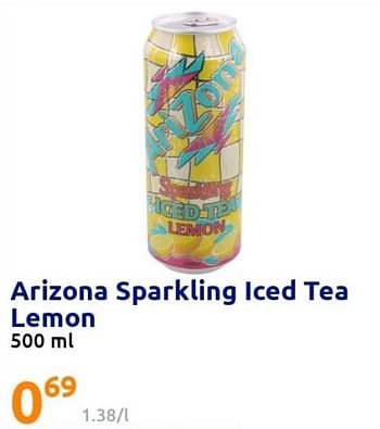 Promoties Arizona sparkling iced tea lemon - Arizona - Geldig van 08/06/2022 tot 14/06/2022 bij Action