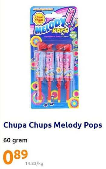 Promoties Chupa chups melody pops - Chupa Chups - Geldig van 08/06/2022 tot 14/06/2022 bij Action