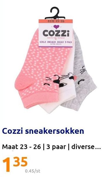 Promoties Cozzi sneakersokken - Cozzi - Geldig van 08/06/2022 tot 14/06/2022 bij Action