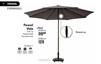 Promoties Parasol vista rond - Jardinico - Geldig van 23/03/2022 tot 30/06/2022 bij Oh'Green