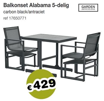 Promoties Balkonset alabama - Garden Impressions - Geldig van 23/05/2022 tot 30/06/2022 bij Europoint
