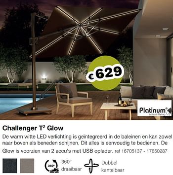 Promoties Challenger t2 glow - Platinum Casual Living - Geldig van 23/05/2022 tot 30/06/2022 bij Europoint