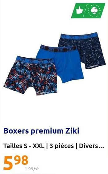 Promotions Boxers premium ziki - Ziki - Valide de 08/06/2022 à 14/06/2022 chez Action