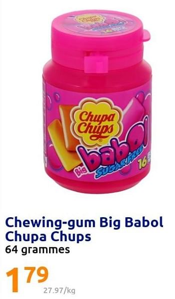 Promotions Chewing-gum big babol chupa chups - Chupa Chups - Valide de 08/06/2022 à 14/06/2022 chez Action