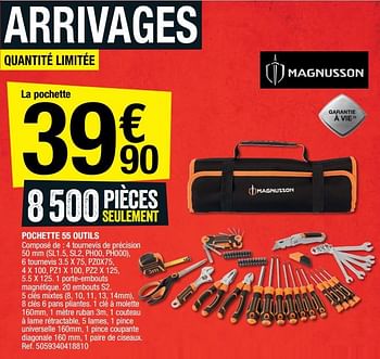 Promotions Pochette 55 outils - Magnusson - Valide de 03/06/2022 à 16/06/2022 chez Brico Depot