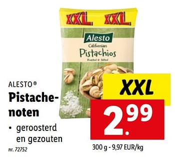 Promoties Pistachenoten - Alesto - Geldig van 20/06/2022 tot 25/06/2022 bij Lidl