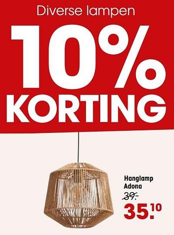 Promoties Hanglamp adona - Huismerk - Kwantum - Geldig van 30/06/2022 tot 03/07/2022 bij Kwantum