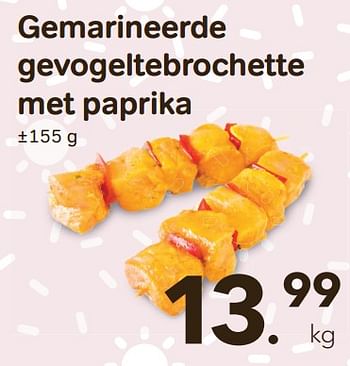Promoties Gemarineerde gevogeltebrochette met paprika - Huismerk - Bon'Ap - Geldig van 08/06/2022 tot 21/06/2022 bij Bon'Ap