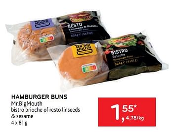 Promoties Hamburger buns mr.bigmouth - Bigmouth - Geldig van 15/06/2022 tot 28/06/2022 bij Alvo