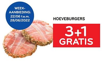 Promotions Hoeveburgers 3+1 gratis - Produit maison - Alvo - Valide de 15/06/2022 à 28/06/2022 chez Alvo