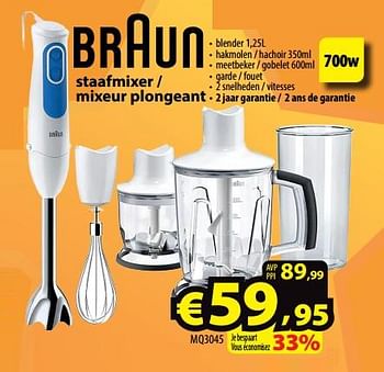 Promoties Braun staafmixer - mixeur plongeant mq3045 - Braun - Geldig van 15/06/2022 tot 22/06/2022 bij ElectroStock