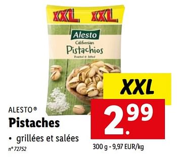 Promotions Pistaches - Alesto - Valide de 20/06/2022 à 25/06/2022 chez Lidl