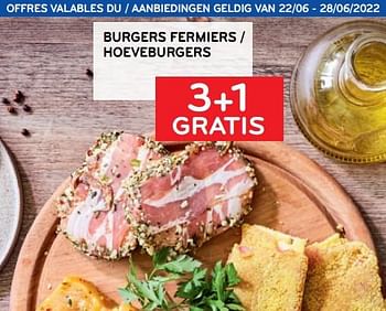 Promotions Burgers fermiers 3+1 gratis - Produit maison - Alvo - Valide de 22/06/2022 à 28/06/2022 chez Alvo