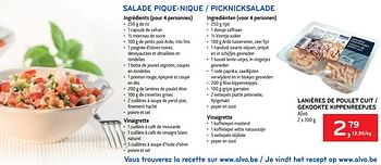 Promotions Lanières de poulet cuit alvo - Produit maison - Alvo - Valide de 15/06/2022 à 28/06/2022 chez Alvo