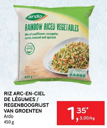 Promoties Riz arc-en-ciel de légumes ardo - Ardo - Geldig van 15/06/2022 tot 28/06/2022 bij Alvo