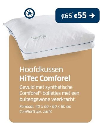 Promoties Hoofdkussen hitec comforel - Huismerk - Sleeplife - Geldig van 17/06/2022 tot 30/06/2022 bij Sleeplife