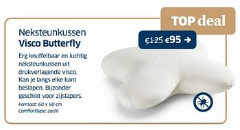 Promoties Neksteunkussen visco butterfly - Huismerk - Sleeplife - Geldig van 17/06/2022 tot 30/06/2022 bij Sleeplife