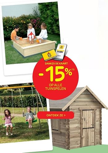 Promoties -15% op alle tuinspelen - Huismerk - Brico - Geldig van 15/06/2022 tot 27/06/2022 bij Brico