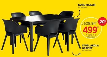 Promoties 1 tafel + 6 stoelen - Huismerk - Brico - Geldig van 15/06/2022 tot 27/06/2022 bij Brico