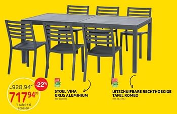Promoties 1 tafel + 6 stoelen - Central Park - Geldig van 15/06/2022 tot 27/06/2022 bij Brico