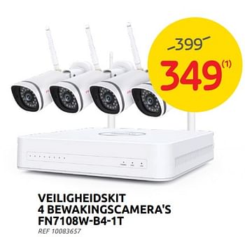 Promoties Veiligheidskit 4 bewakingscamera`s fn7108w-b4-1t - Huismerk - Brico - Geldig van 15/06/2022 tot 27/06/2022 bij Brico