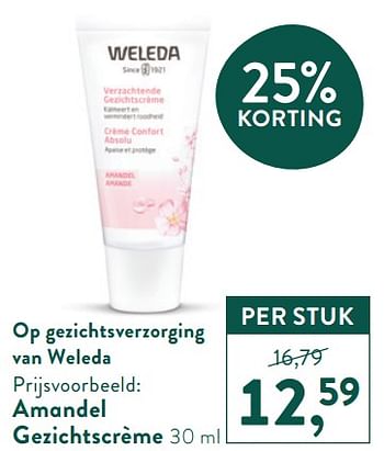 Promoties Amandel gezichtscrème - Weleda - Geldig van 13/06/2022 tot 10/07/2022 bij Holland & Barret