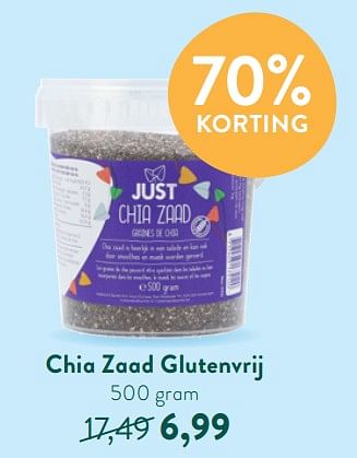 Promoties Chia zaad glutenvrij - Just - Geldig van 13/06/2022 tot 10/07/2022 bij Holland & Barret