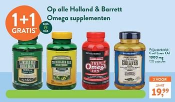 Promoties Cod liver oil 1000 mg - Huismerk - Holland & Barrett - Geldig van 13/06/2022 tot 10/07/2022 bij Holland & Barret