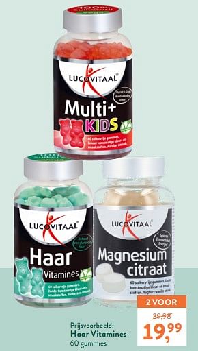 Promoties Haar vitamines - Lucovitaal - Geldig van 13/06/2022 tot 10/07/2022 bij Holland & Barret