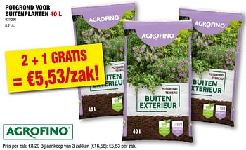 Promoties Potgrond voor buitenplanten - Agrofino - Geldig van 15/06/2022 tot 26/06/2022 bij Hubo