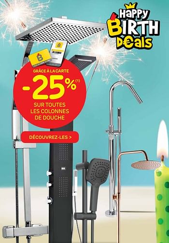 Promoties -25% sur toutes les colonnes de douche - Huismerk - Brico - Geldig van 15/06/2022 tot 27/06/2022 bij Brico