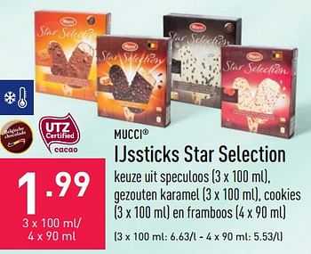 Promoties Ijssticks star selection - Mucci - Geldig van 20/06/2022 tot 01/07/2022 bij Aldi