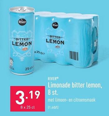 Promoties Limonade bitter lemon - River - Geldig van 20/06/2022 tot 01/07/2022 bij Aldi