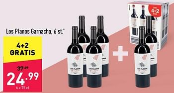Promotions Los planos garnacha - Vins rouges - Valide de 24/06/2022 à 01/07/2022 chez Aldi