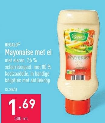 Promoties Mayonaise met ei - Regalo - Geldig van 20/06/2022 tot 01/07/2022 bij Aldi