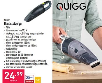 Promoties Quigg handstofzuiger - QUIGG - Geldig van 22/06/2022 tot 01/07/2022 bij Aldi