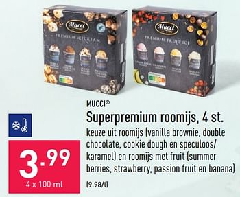 Promoties Superpremium roomijs - Mucci - Geldig van 20/06/2022 tot 01/07/2022 bij Aldi