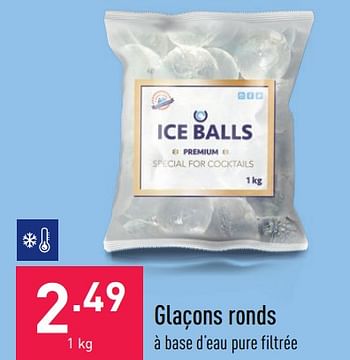 Promotions Glaçons ronds - Produit maison - Aldi - Valide de 24/06/2022 à 01/07/2022 chez Aldi