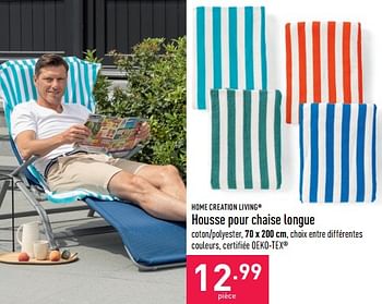 Promoties Housse pour chaise longue - Home Creation Living - Geldig van 25/06/2022 tot 01/07/2022 bij Aldi
