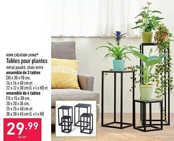 Promoties Tables pour plantes - Home Creation Living - Geldig van 25/06/2022 tot 01/07/2022 bij Aldi