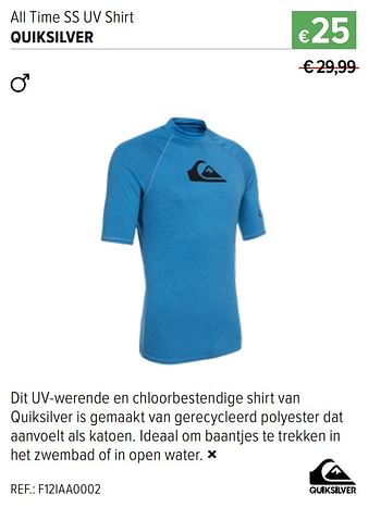 Promoties All time ss uv shirt quiksilver - Quiksilver - Geldig van 15/06/2022 tot 12/07/2022 bij A.S.Adventure