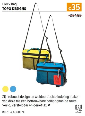 Promoties Block bag topo designs - Topo Design - Geldig van 15/06/2022 tot 12/07/2022 bij A.S.Adventure