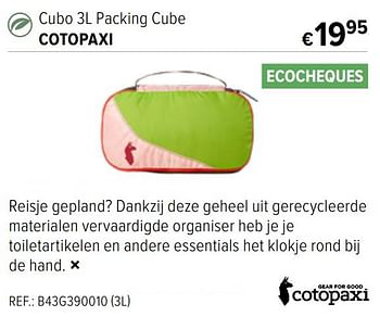 Promoties Cubo 3l packing cube cotopaxi - Cotopaxi - Geldig van 15/06/2022 tot 12/07/2022 bij A.S.Adventure